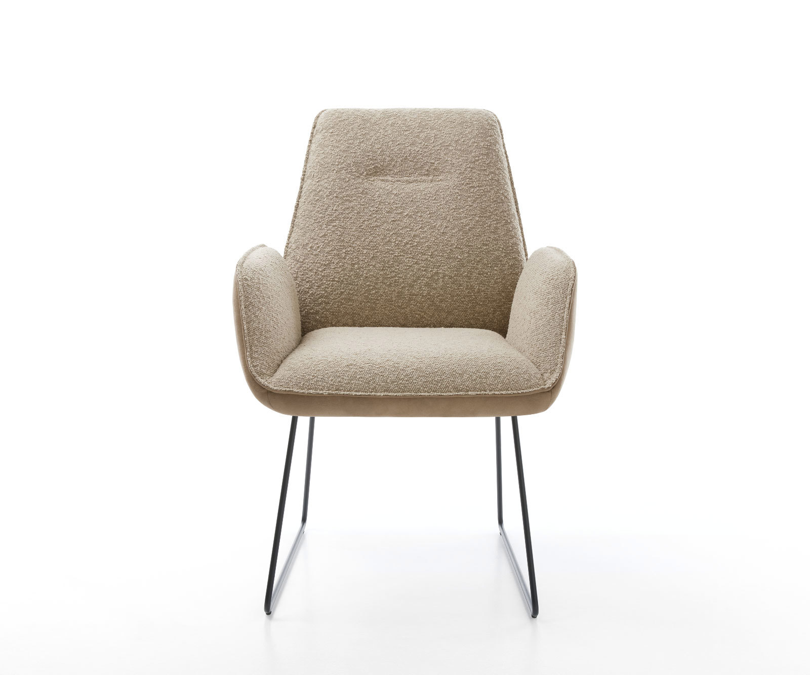 Étkezőszék Zoa-Flex vegyes anyagok sötét bézs vékony lábazat fekete zsákrugós - Image 2