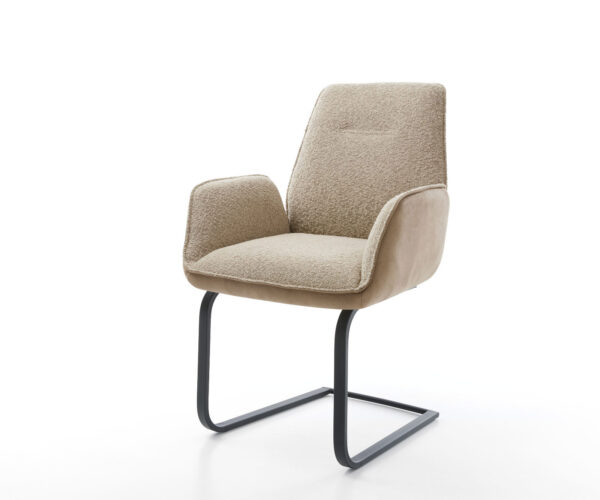 Étkezőszék Zoa-Flex vegyes anyagok sötét bézs lapos fekete zsákrugós étkezőszék