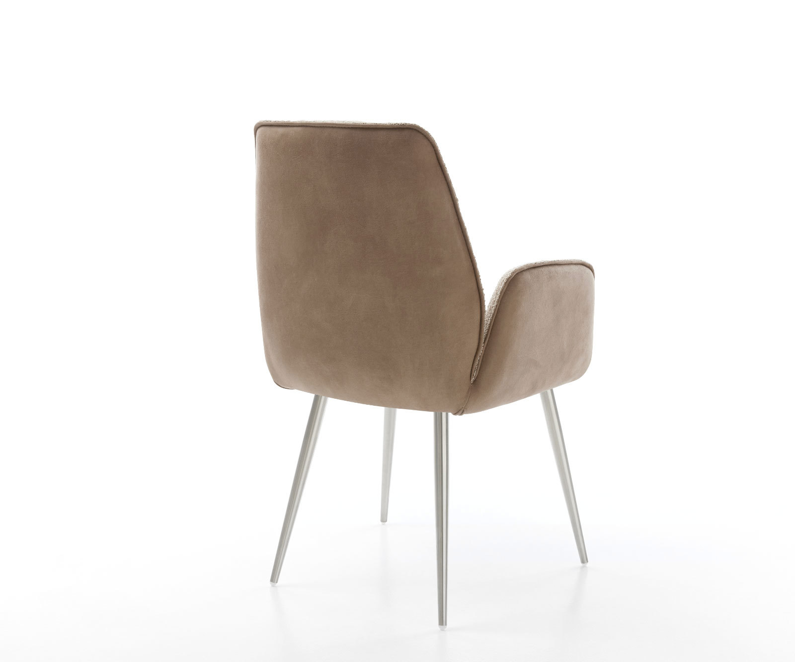 Étkezőszék Zoa-Flex vegyes anyagok sötét bézs 4 láb kúpos rozsdamentes acél zsákrugós - Image 5