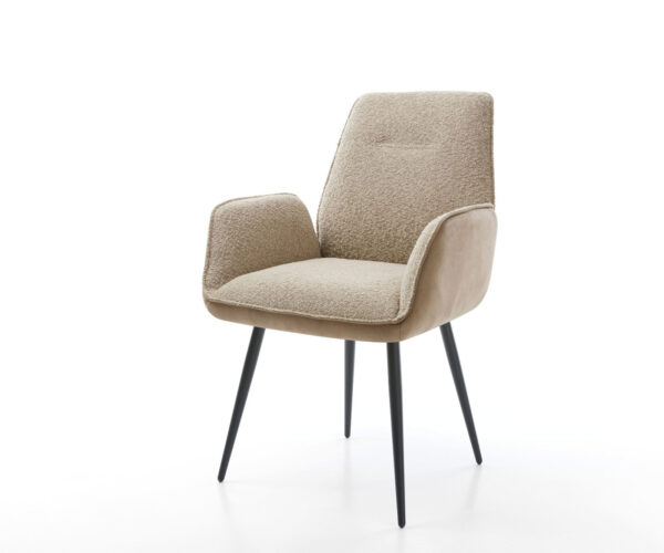 Étkezőszék Zoa-Flex vegyes anyagok sötét bézs 4 láb kúpos fekete zsákrugós