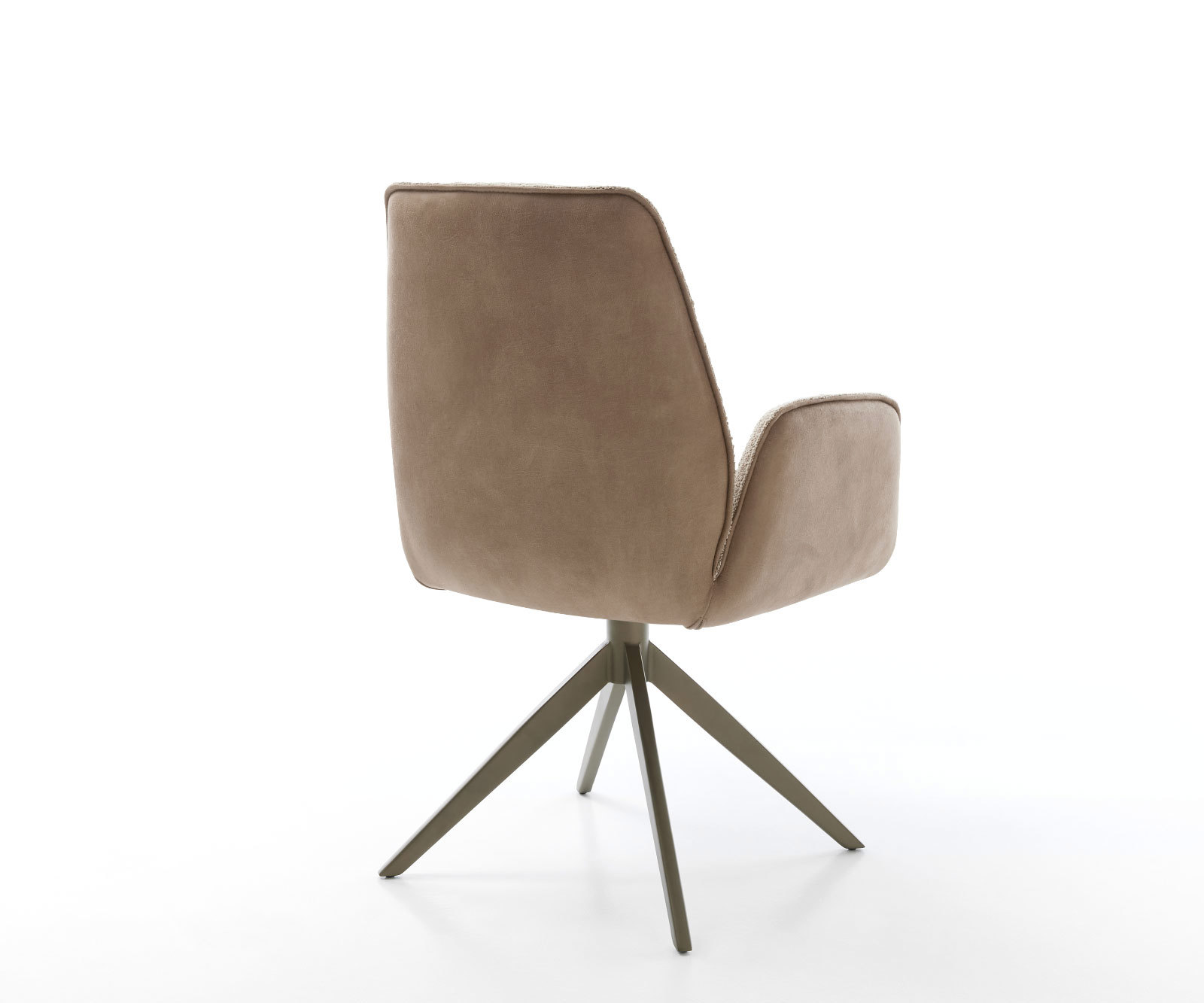 Étkezőszék Zoa-Flex vegyes anyagok sötét bézs kereszt láb széles titán effekt felület 360° forgatható zsákrugós - Image 5