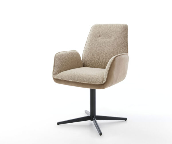 Étkezőszék Zoa-Flex vegyes anyagok sötét bézs fekete láb 360° forgatható zsákrugós