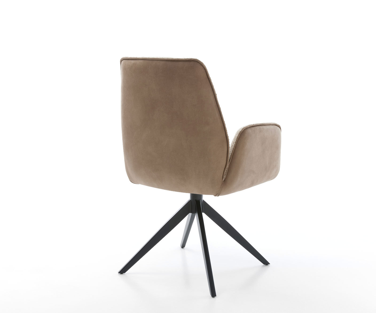 Étkezőszék Zoa-Flex vegyes anyagok sötét bézs kereszt láb széles fekete 360° forgatható billenő funkció zsákrugós - Image 5