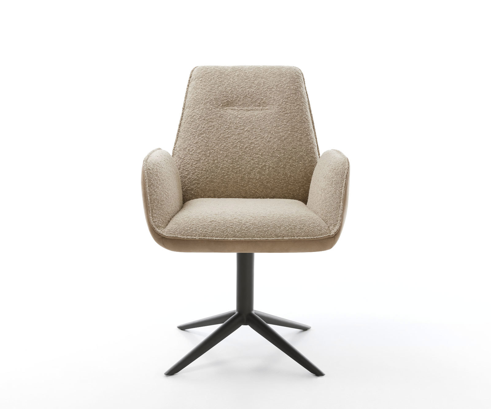 Étkezőszék Zoa-Flex vegyes anyagok sötét bézs fekete láb 360° forgatható billenő funkció zsákrugós rugózás - Image 2