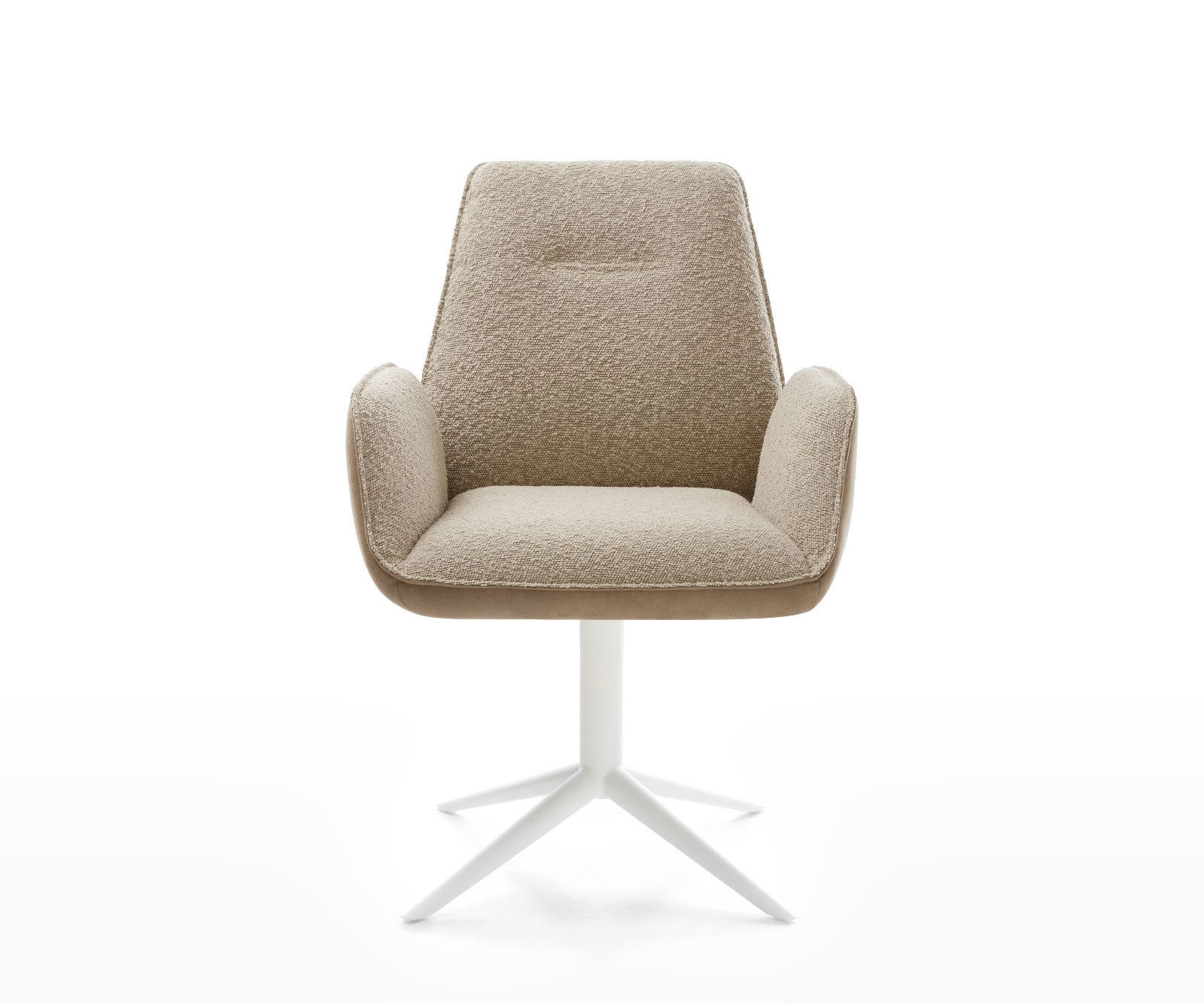 Étkezőszék Zoa-Flex vegyes anyagok sötét bézs fehér láb 360° forgatható billenő zsákrugós - Image 2