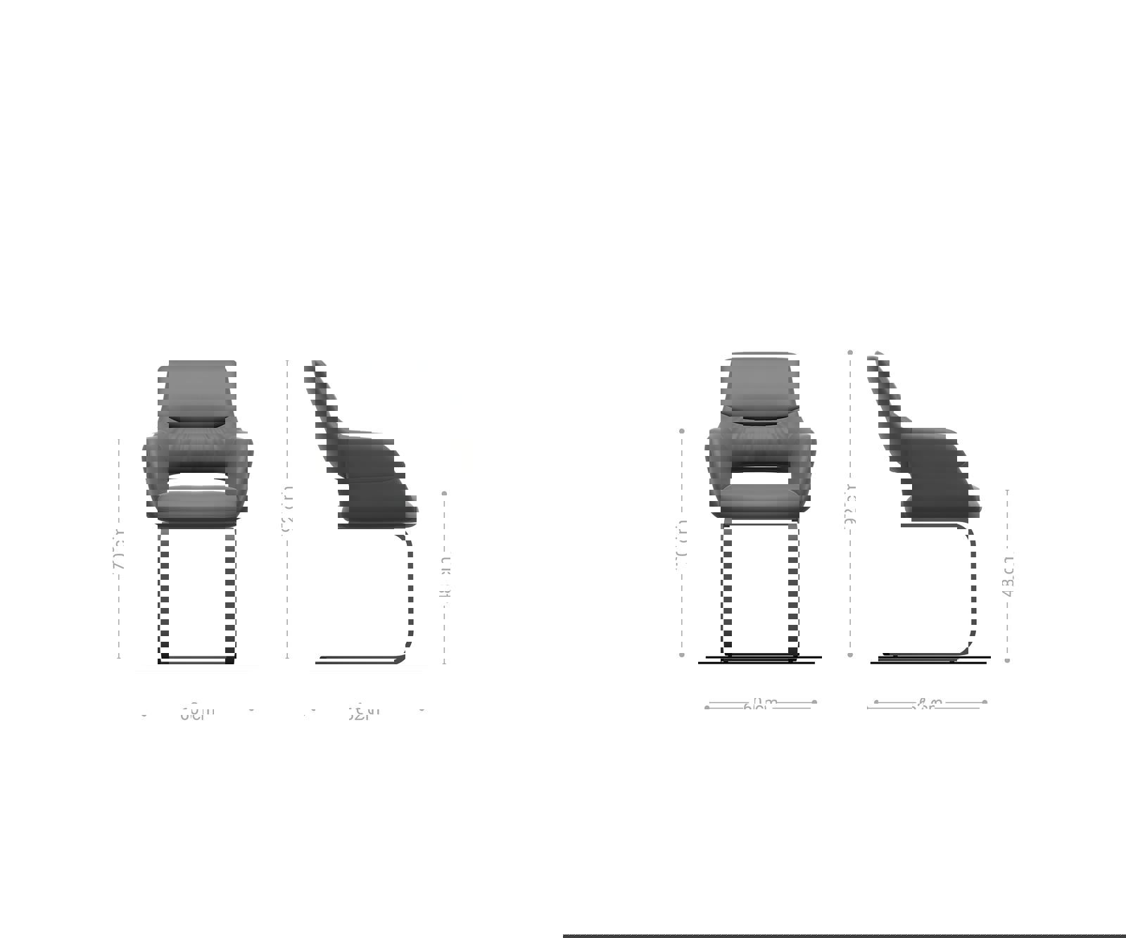 Étkezőszék Yago-Flex karfás vegyes anyagok sötét bézs lapos antracit zsákrugós étkezőszék - Image 6