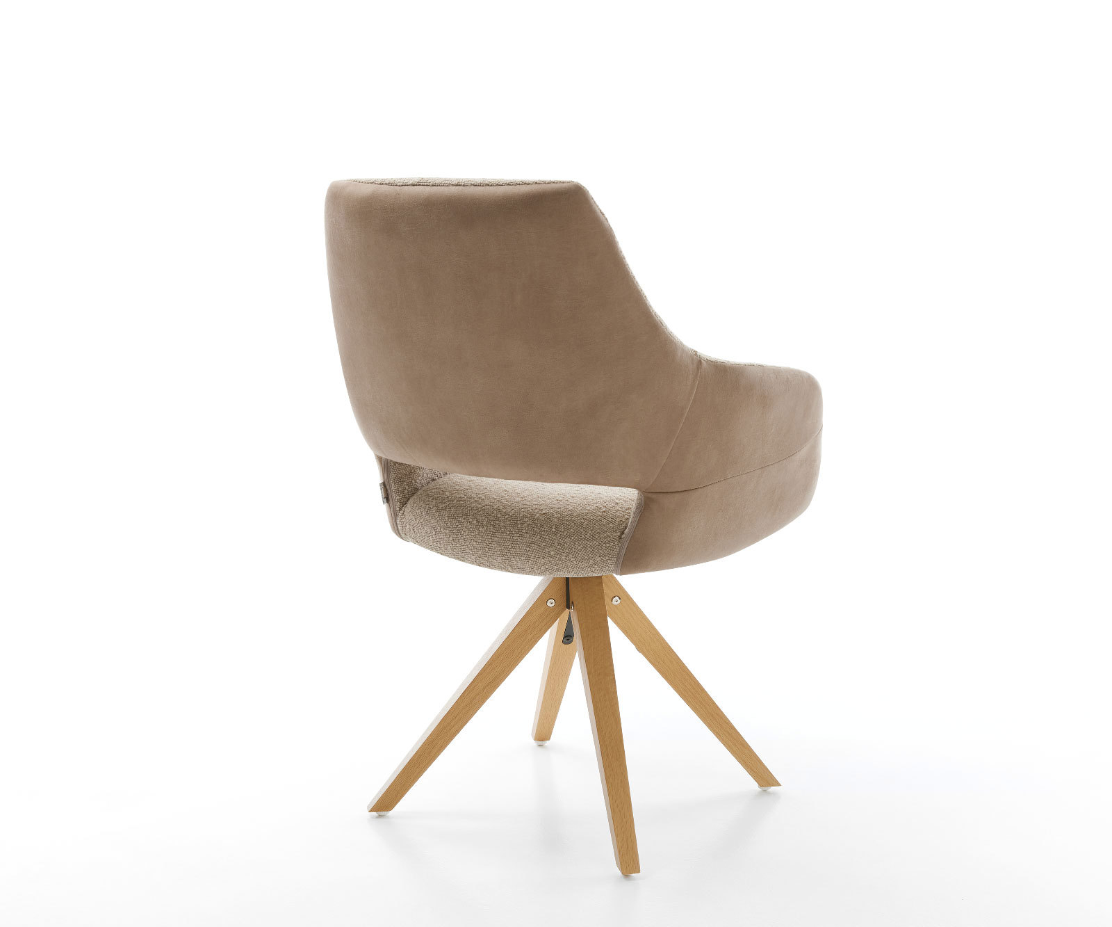 Étkezőszék Yago-Flex karfás vegyes anyagokból sötét bézs fa lábazattal szögletes fehér 180° forgatható zsákrugós - Image 5