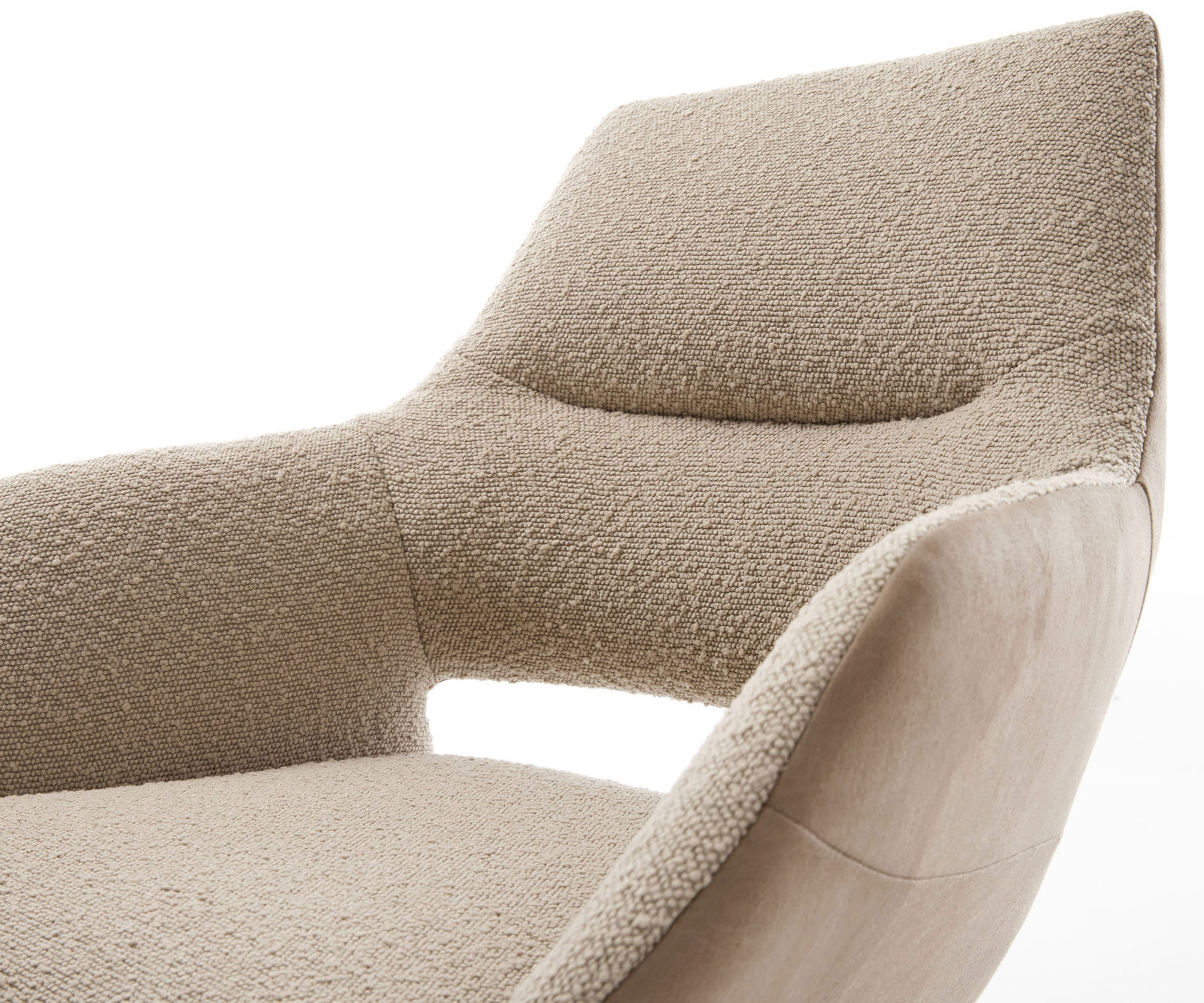 Étkezőszék Yago-Flex karfás vegyes anyagok sötét bézs "X" alakú láb titán effekt felület 360° forgatható zsákrugós matraccal - Image 4