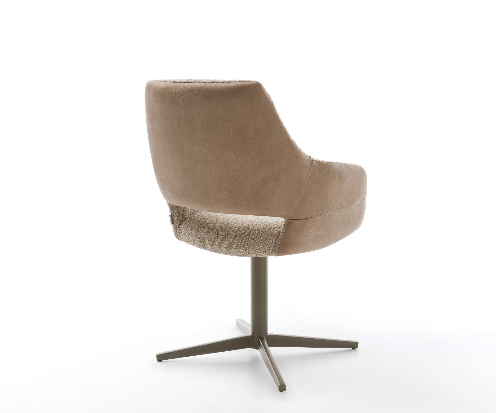 Étkezőszék Yago-Flex karfás vegyes anyagok sötét bézs "X" alakú láb titán effekt felület 360° forgatható zsákrugós matraccal - Image 5