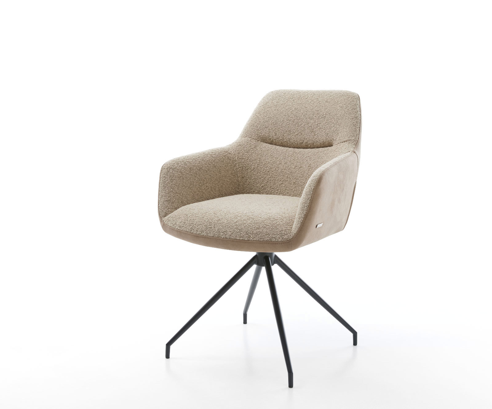 Étkezőszék Pejo-Flex vegyes anyagok sötét bézs kereszt láb kúpos fekete 180° forgatható zsákrugós