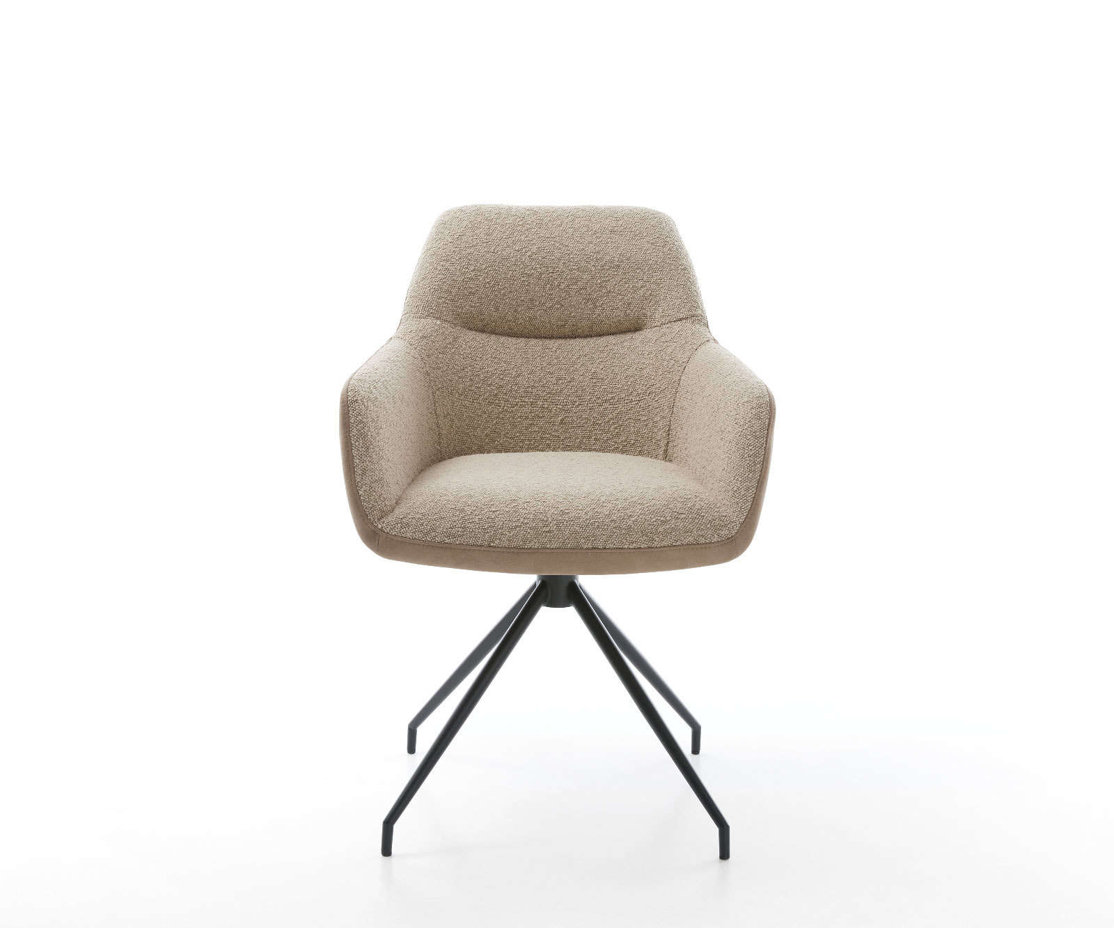 Étkezőszék Pejo-Flex vegyes anyagok sötét bézs kereszt láb kúpos fekete 180° forgatható zsákrugós - Image 2