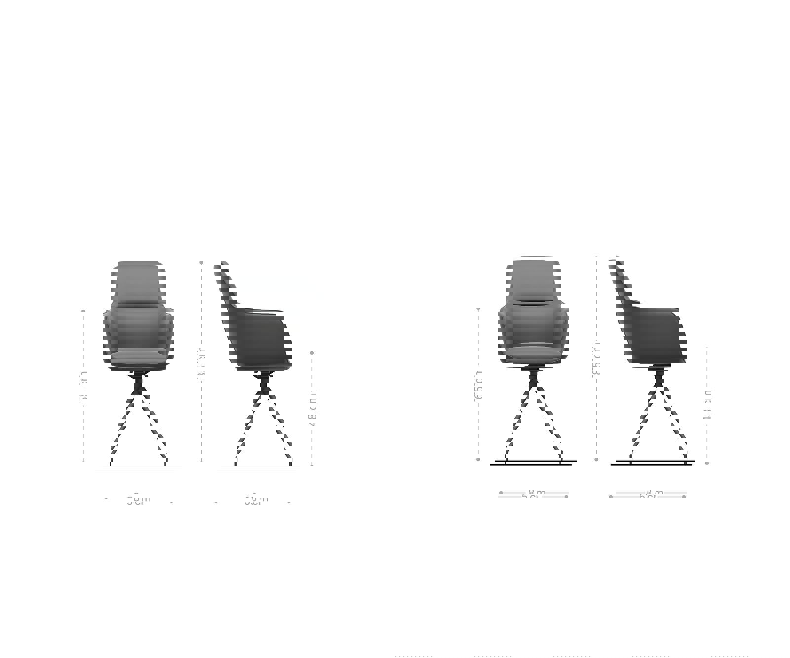 Étkezőszék Pejo-Flex vegyes anyagok sötét bézs kereszt láb kúpos fekete 180° forgatható zsákrugós - Image 6