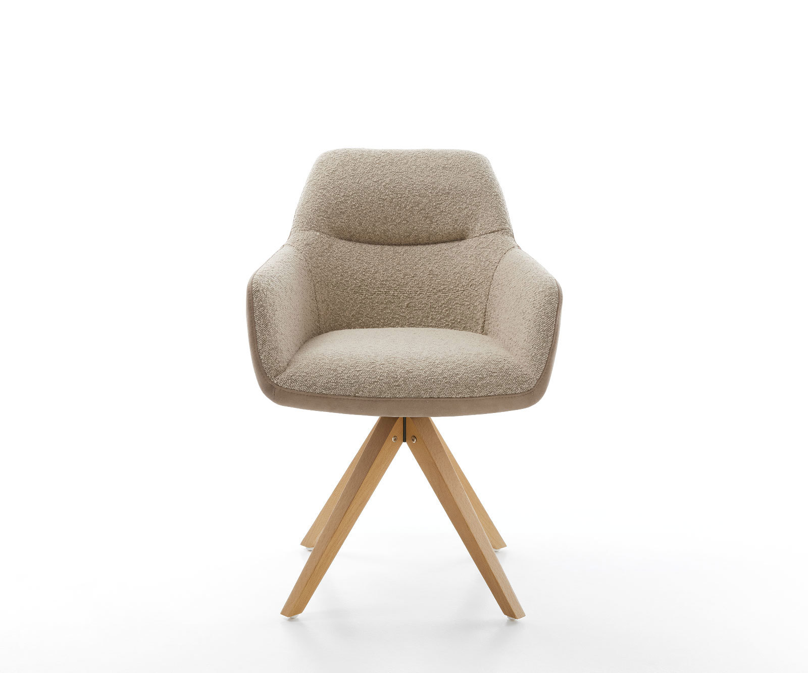 Étkezőszék Pejo-Flex vegyes anyagok sötét bézs fa láb szögletes fehér 180° forgatható zsákrugós - Image 2