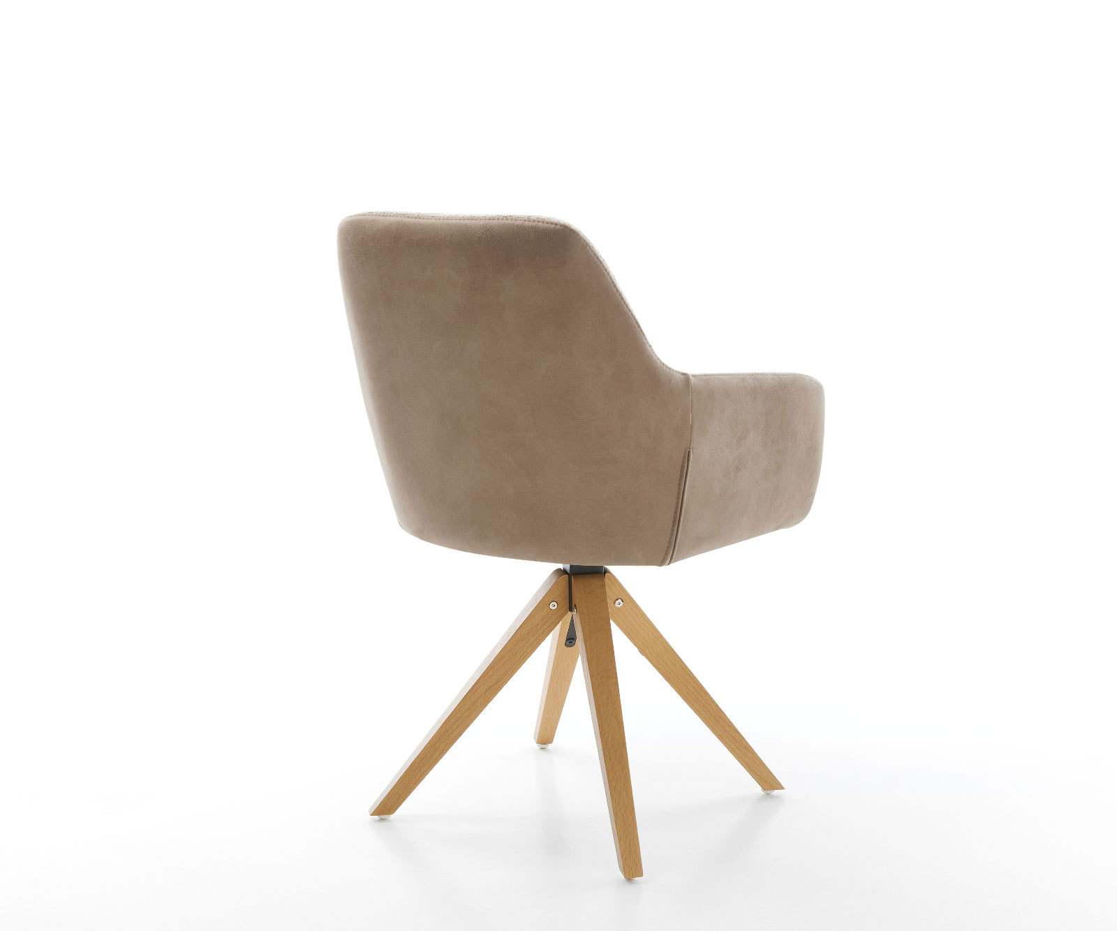 Étkezőszék Pejo-Flex vegyes anyagok sötét bézs fa láb szögletes fehér 180° forgatható zsákrugós - Image 5