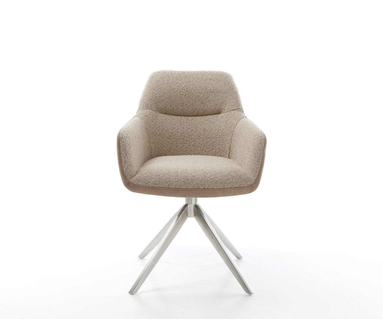 Étkezőszék Pejo-Flex vegyes anyagok sötét bézs kereszt láb széles rozsdamentes acél 360° forgatható zsákrugós - Image 2