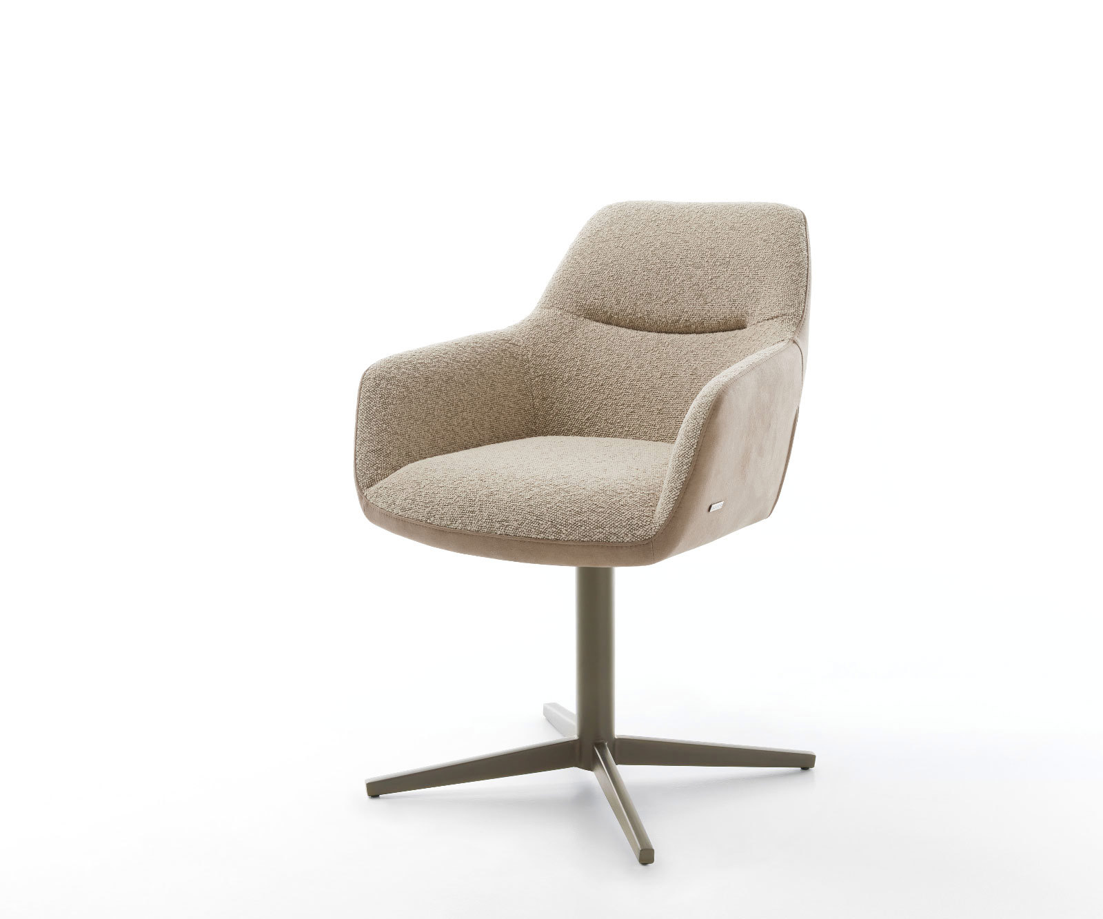 Étkezőszék Pejo-Flex vegyes anyagok sötét bézs lábkereszt titán hatás forgatható 360° zsákrugó