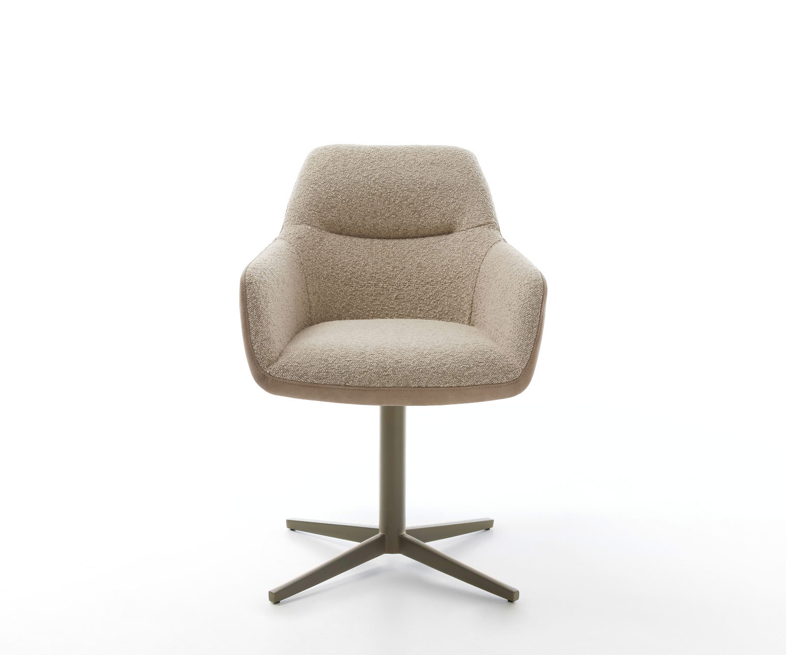 Étkezőszék Pejo-Flex vegyes anyagok sötét bézs lábkereszt titán hatás forgatható 360° zsákrugó - Image 2