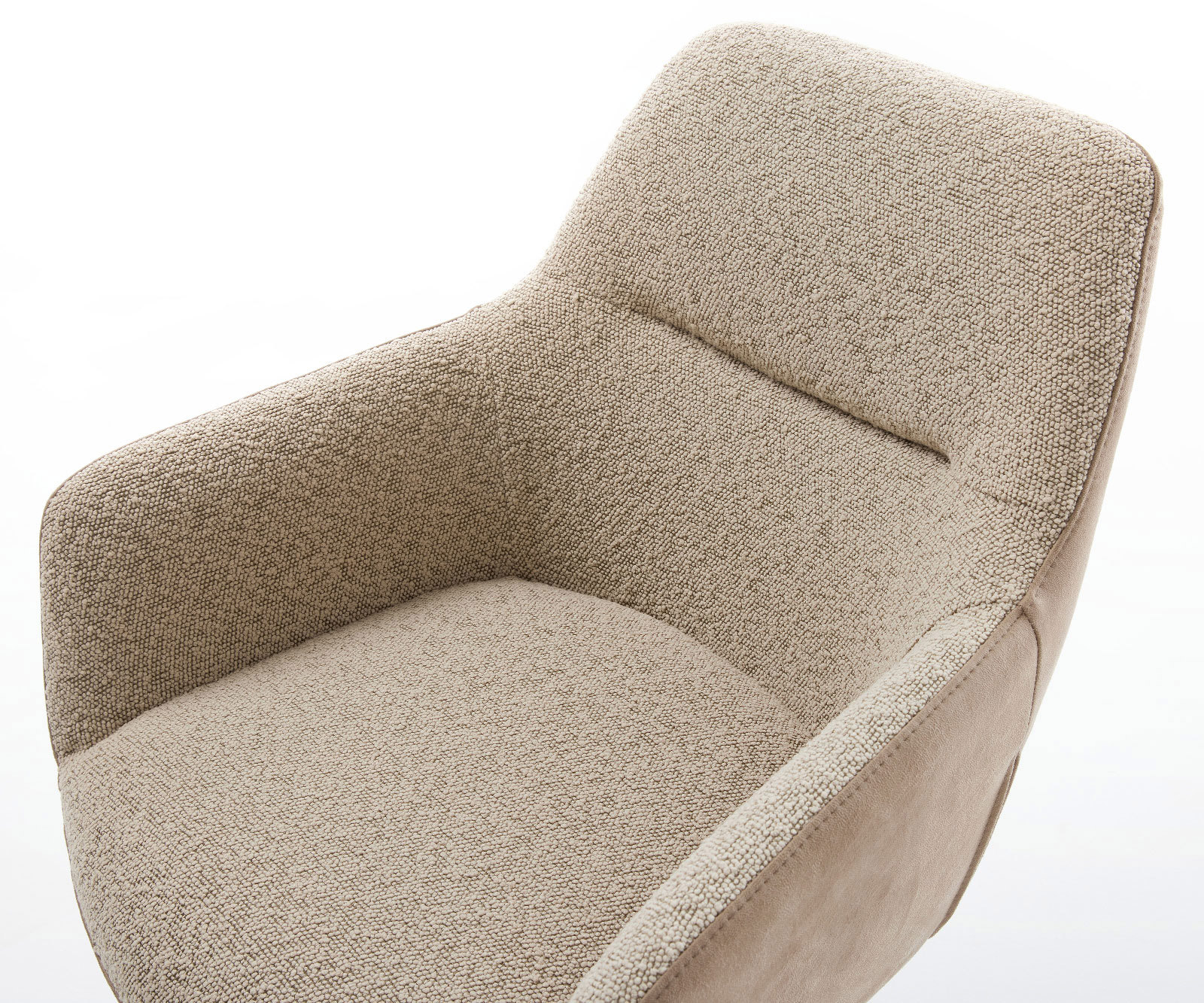 Étkezőszék Pejo-Flex vegyes anyagok sötét bézs kereszt láb széles rozsdamentes acél 360° forgatható hintamechanizmus zsákrugós matrac - Image 4