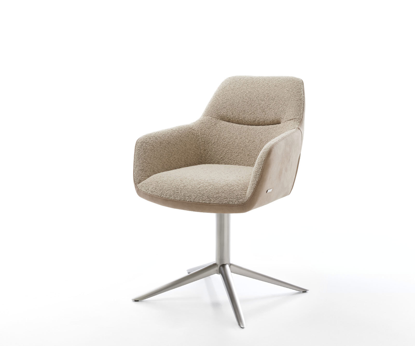 Étkezőszék Pejo-Flex vegyes anyagok sötét bézs rozsdamentes acél láb 360° forgatható billenő zsákrugós matrac