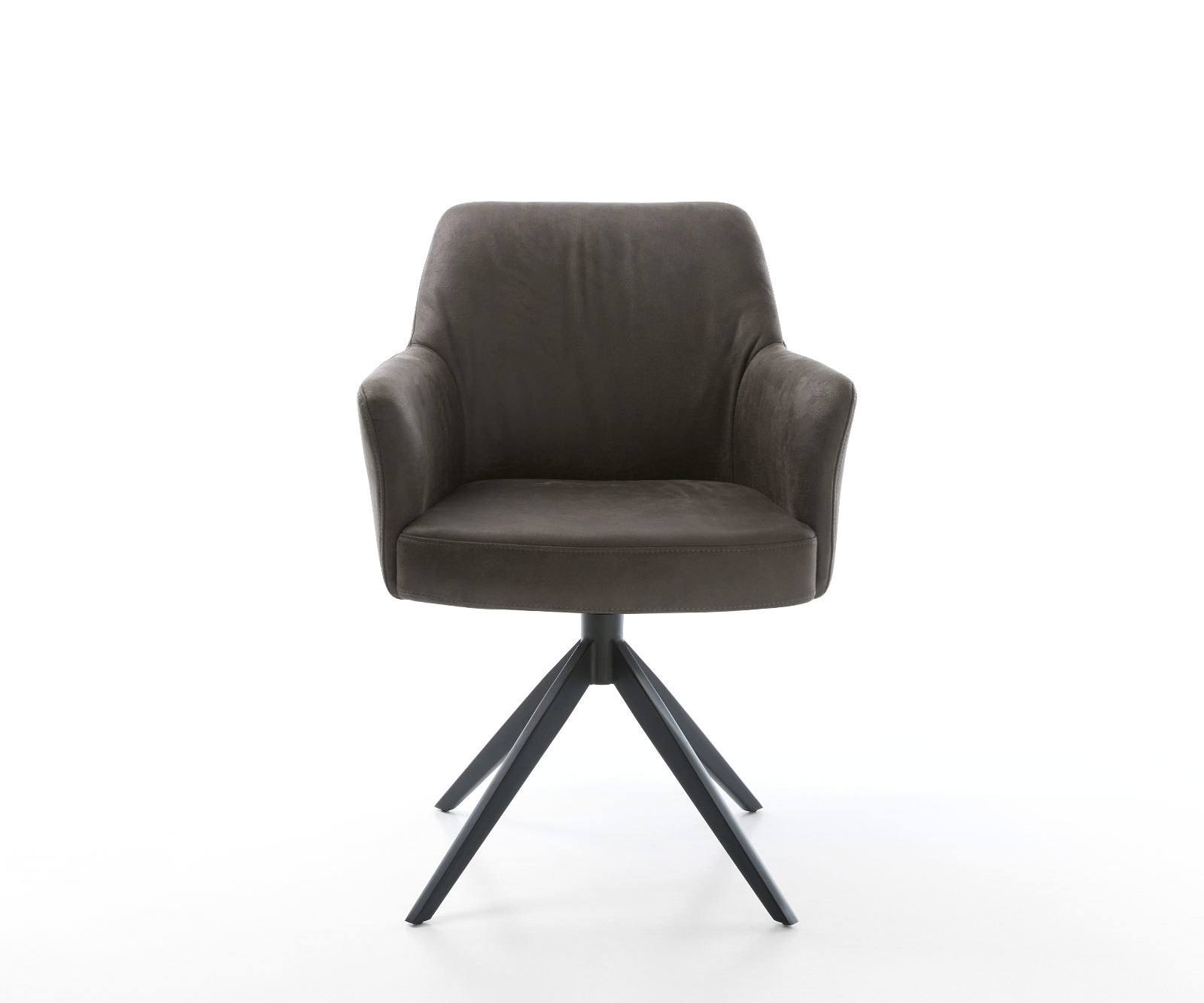 Étkezőszék Xana-Flex kényelmes karfákkal mikroszálas antracit vintage kereszt láb széles fekete 360° forgatható hintamechanizmus zsákrugós matraccal - Image 2