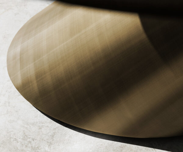 Étkezőasztal Edge hajóformájú 240x120 kerámia travertin természetes kúpos fém arany - Image 8