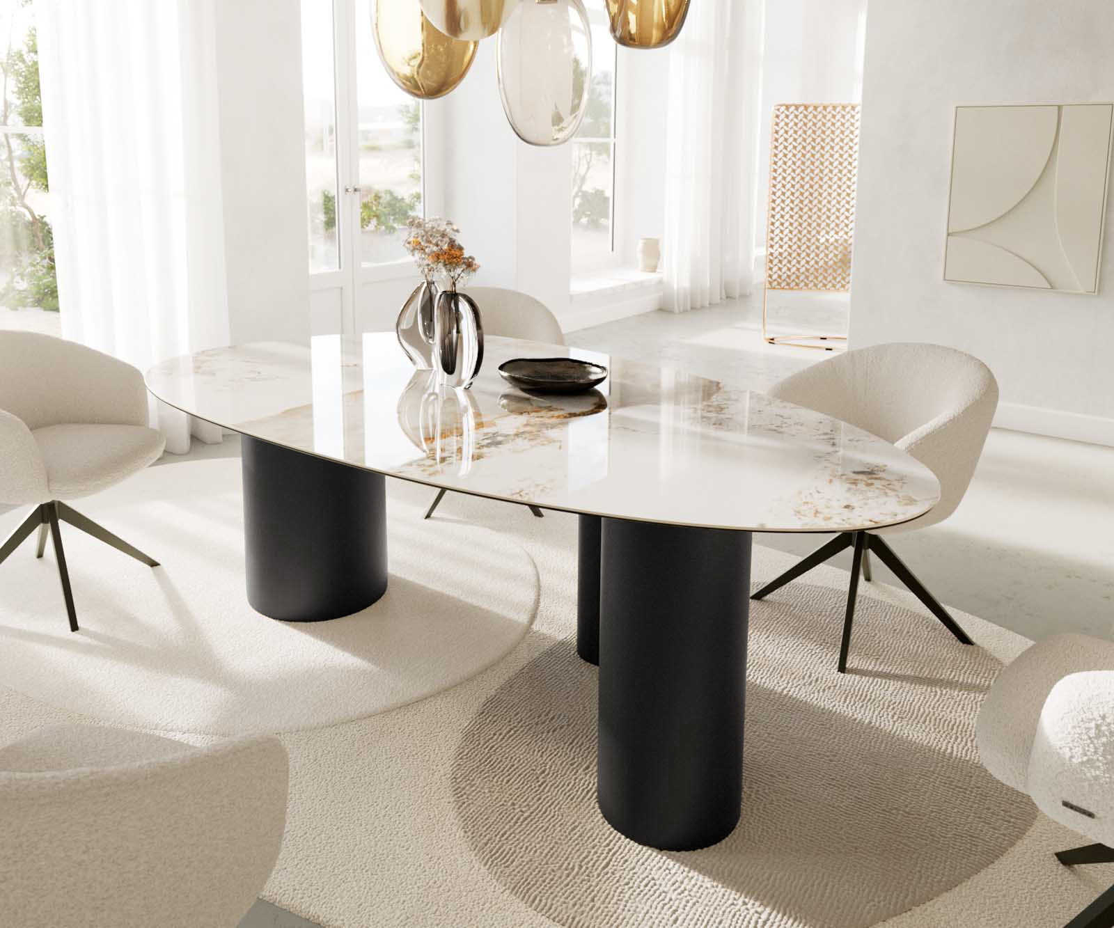 Láb Troa fekete fém asztallapokhoz 200 cm-től - Image 3