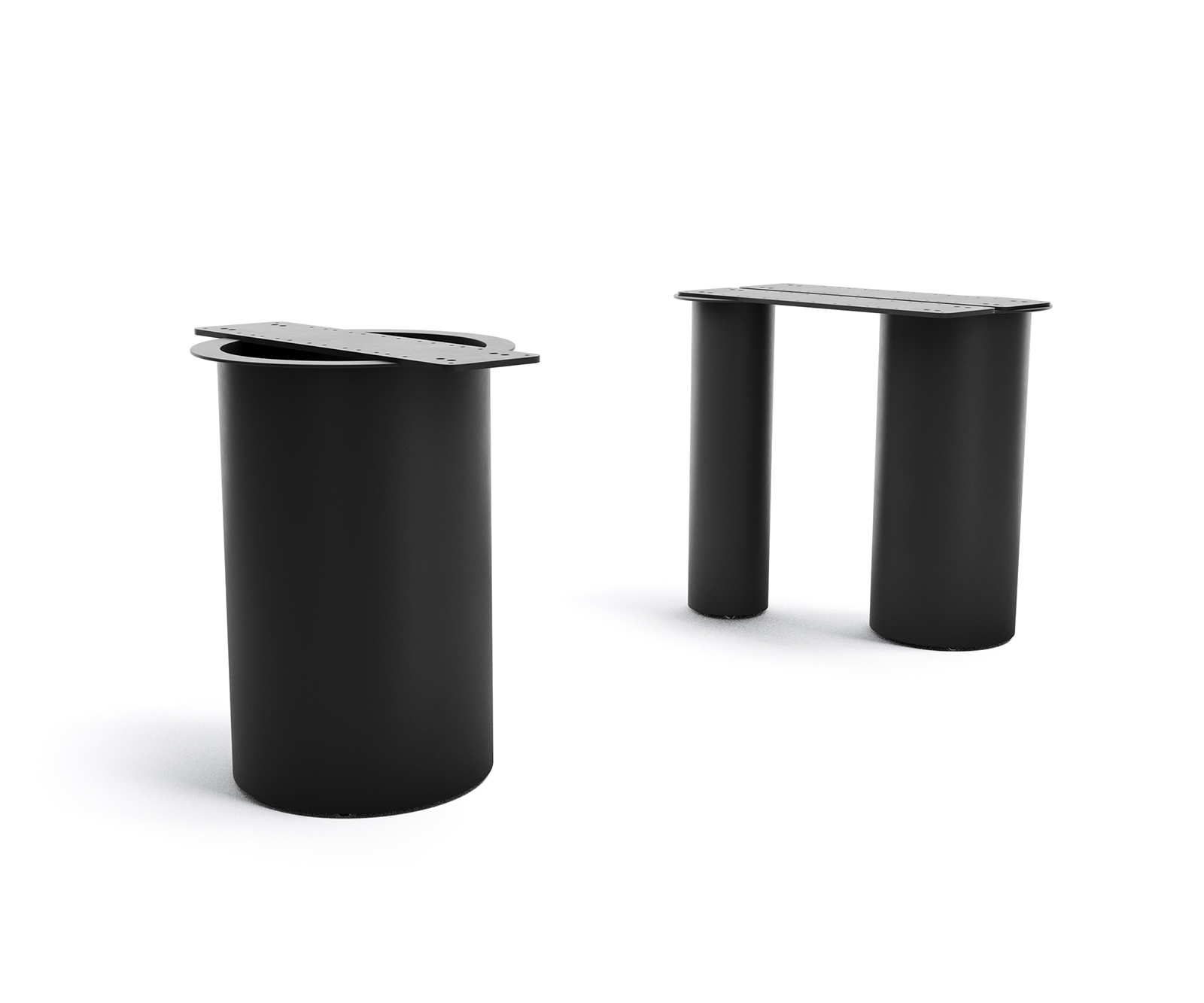 Láb Troa fekete fém asztallapokhoz 200 cm-től