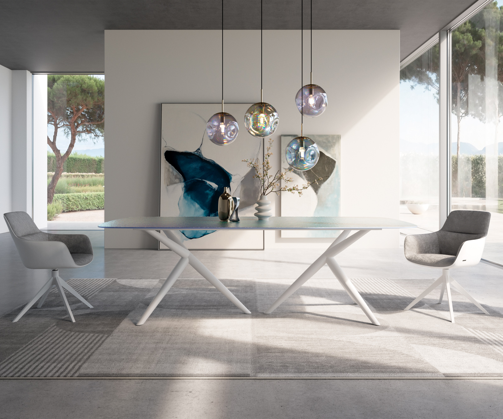 Láb Estelar kerek fém fehér 2 darabos szett - Image 3