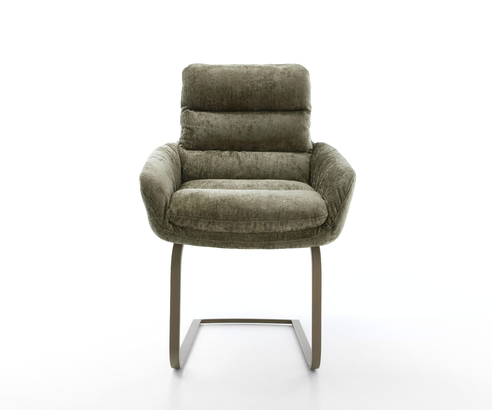 Étkezőszék Abelia-Flex karfás mikroszálas oliva étkezőszék lapos titán effekt felülettel - Image 2