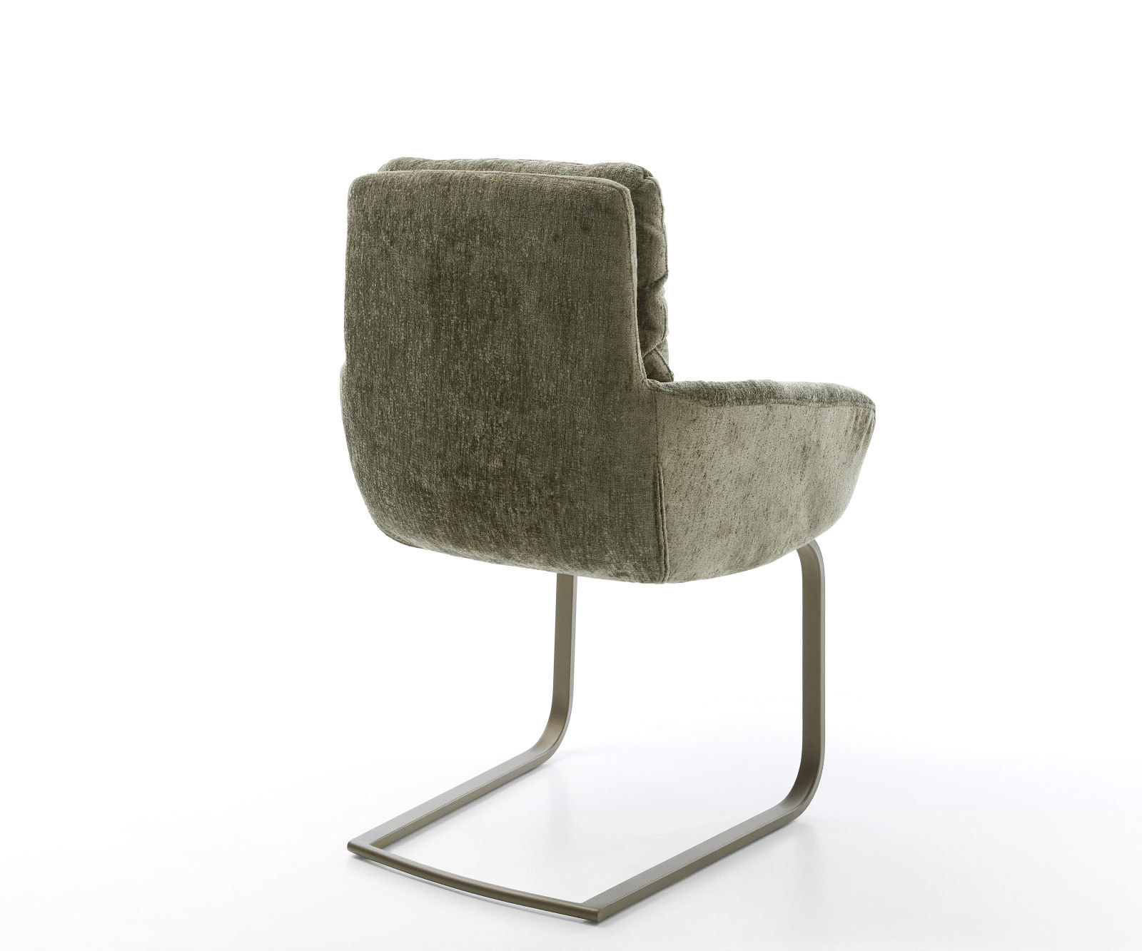 Étkezőszék Abelia-Flex karfás mikroszálas oliva étkezőszék lapos titán effekt felülettel - Image 5