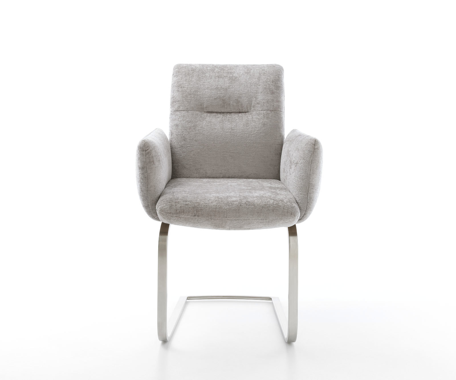 Étkezőszék Jova-Flex karfás mikroszálas ezüstszürke étkezőszék lapos rozsdamentes acél zsákrugós - Image 2