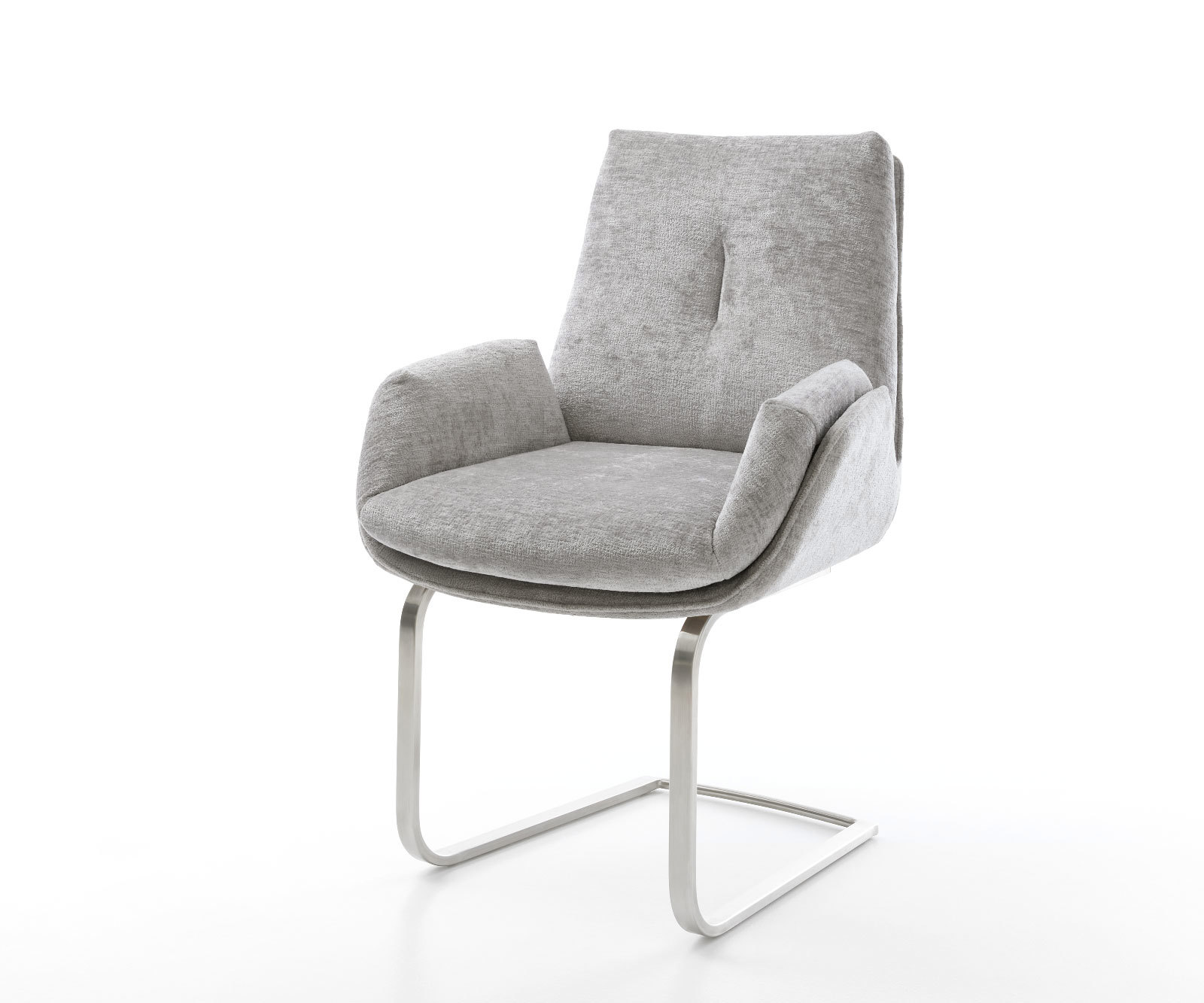 Étkezőszék Clea-Flex mikroszálas ezüstszürke étkezőszék lapos rozsdamentes acél