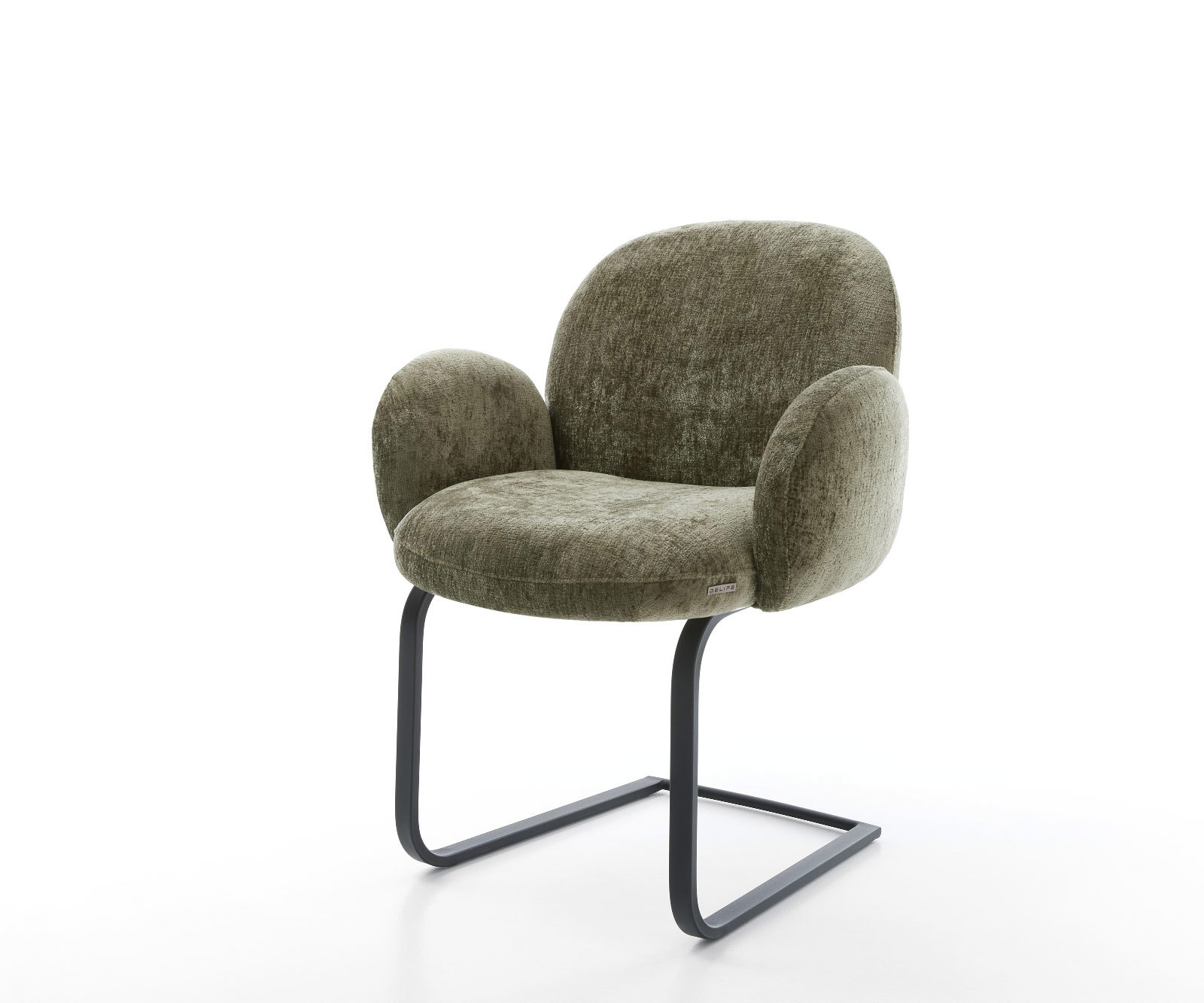 Étkezőszék Nube-Flex karfás mikroszálas oliva étkezőszék lapos fekete zsákrugós