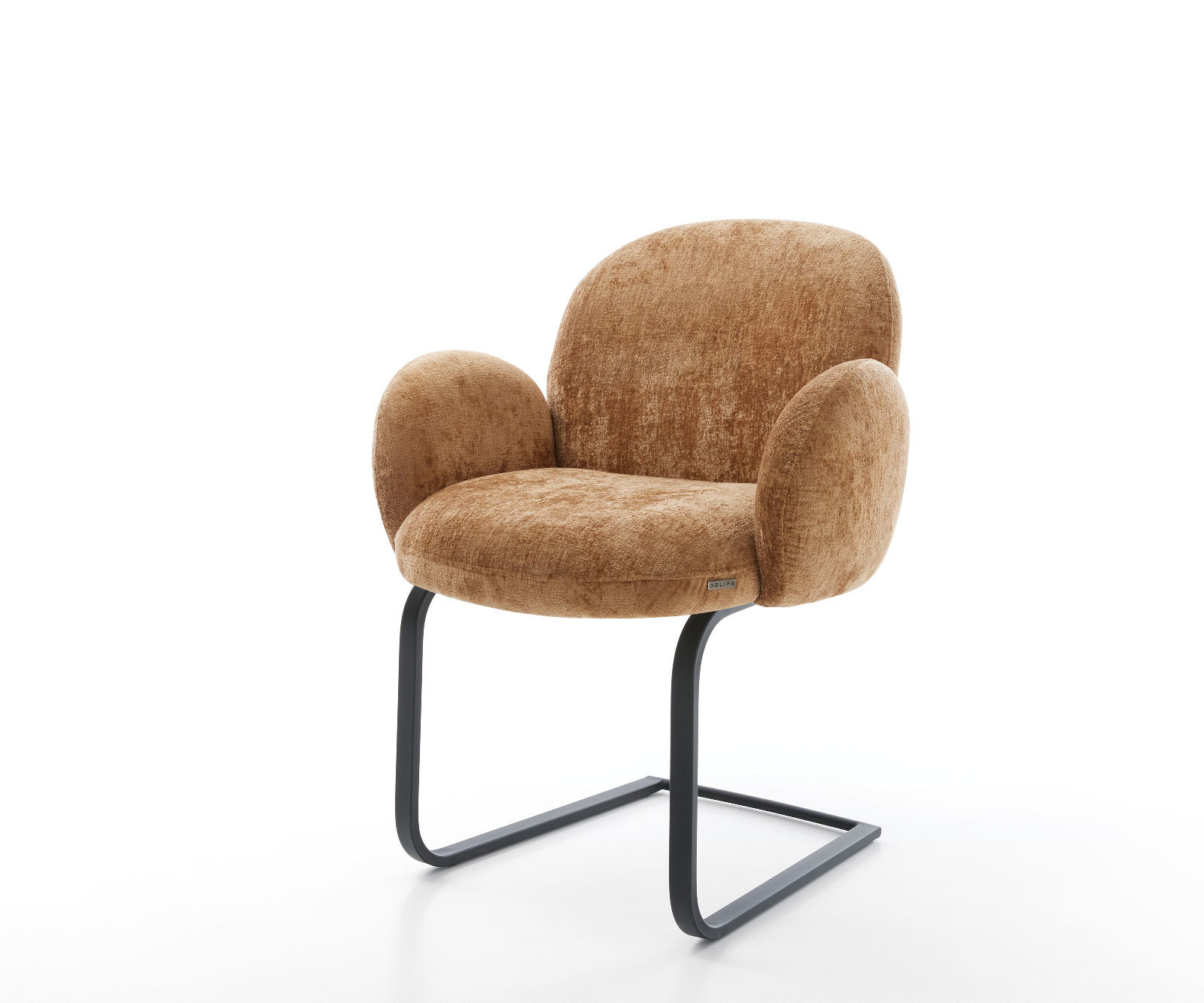 Étkezőszék Nube-Flex karfás mikroszálas rozsdás lapos fekete zsákrugós ülőfelülettel