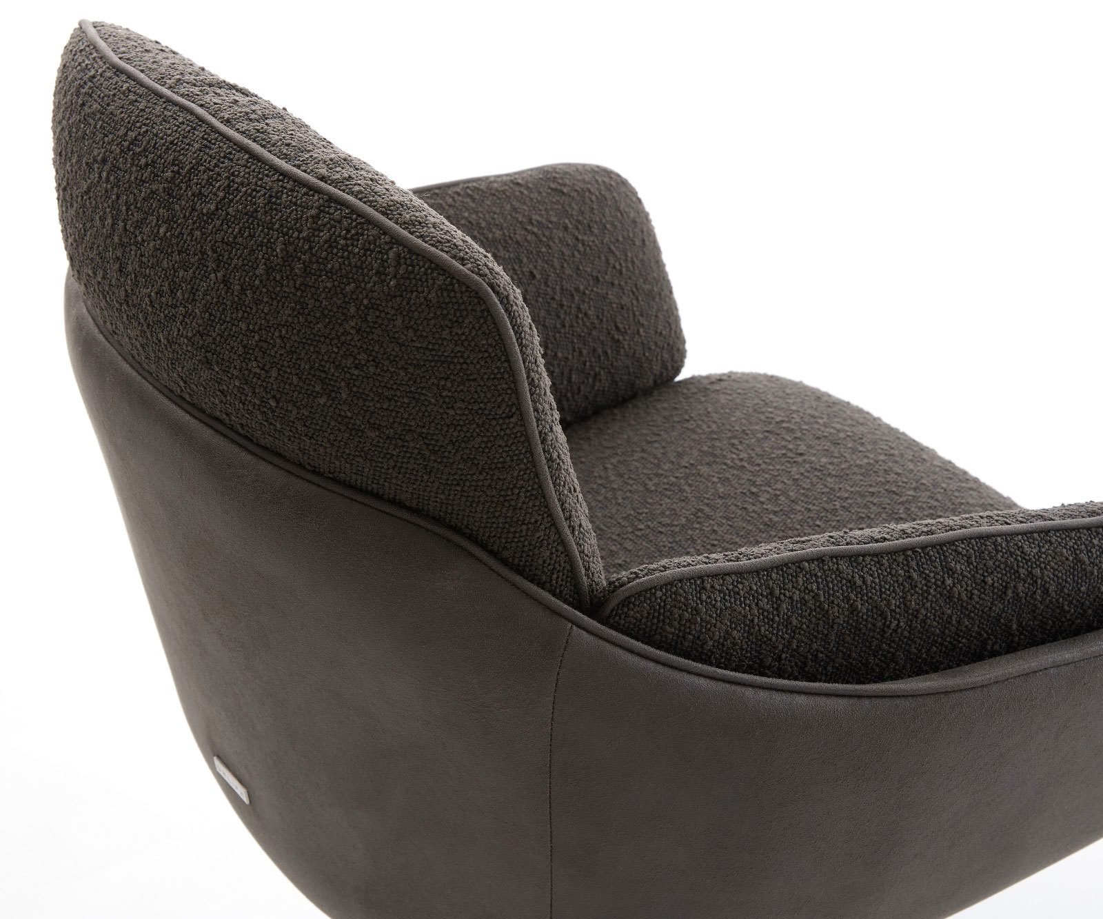 Étkezőszék Luan-Flex karfás vegyes anyag fekete étkezőszék lapos titán effekt felülettel - Image 4