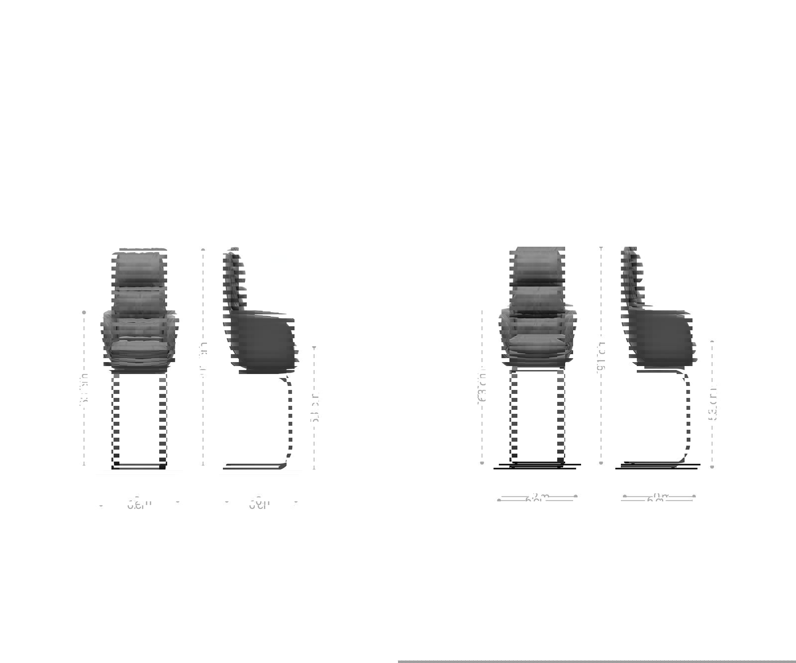 Étkezőszék Abelia-Flex kárpitozott karfás mikroszálas pasztellkék lapos étkezőszék fehér - Image 6