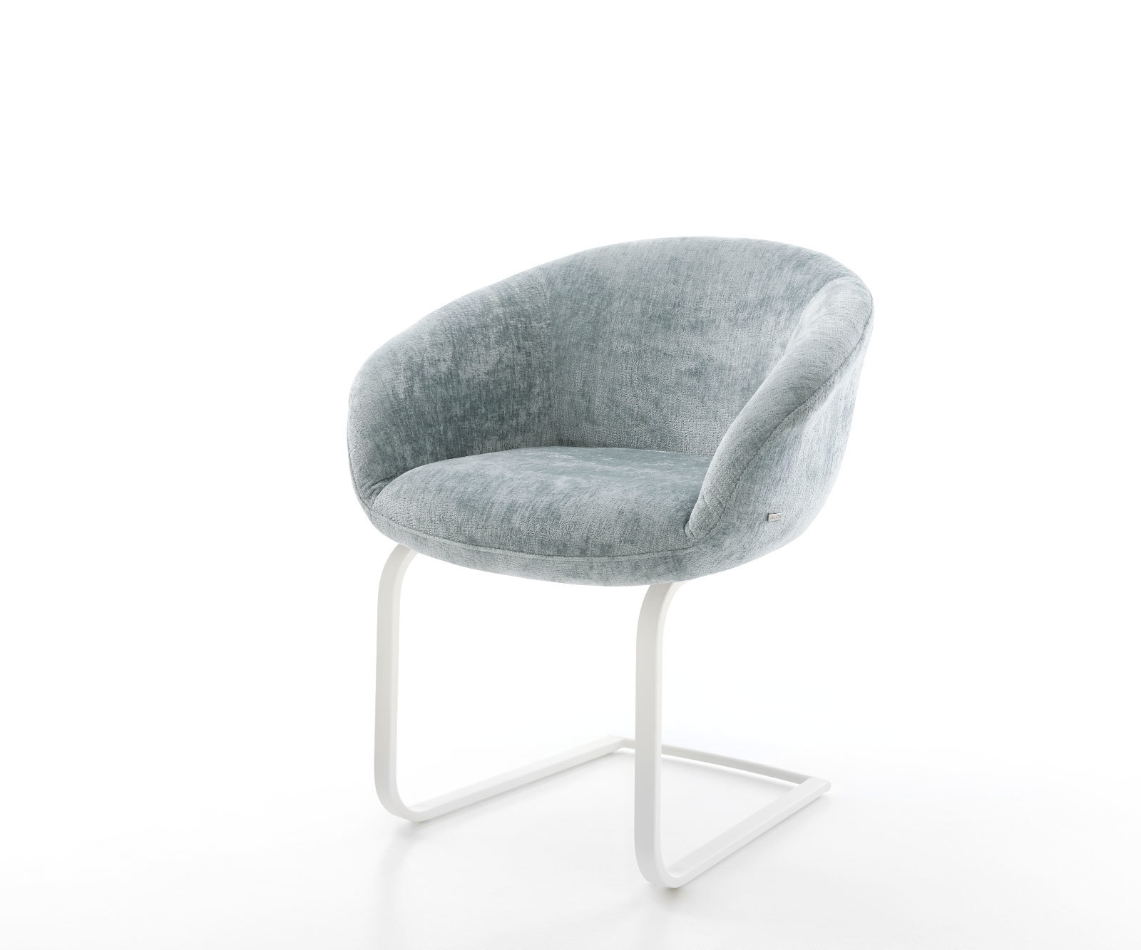 Étkezőszék Vinka-Flex kárpitozott karfás mikroszálas pasztellkék étkezőszék lapos fehér zsákrugós