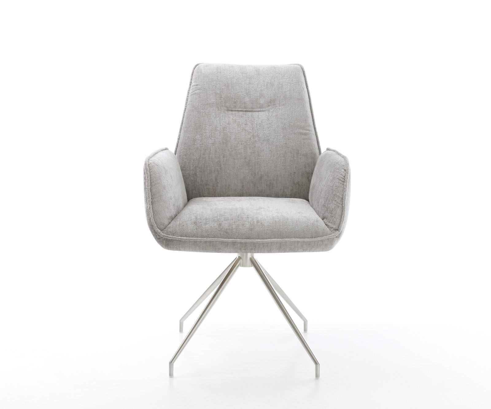 Étkezőszék Zoa-Flex mikroszálas ezüstszürke kereszt láb kúpos rozsdamentes acél 180° forgatható zsákrugós - Image 2