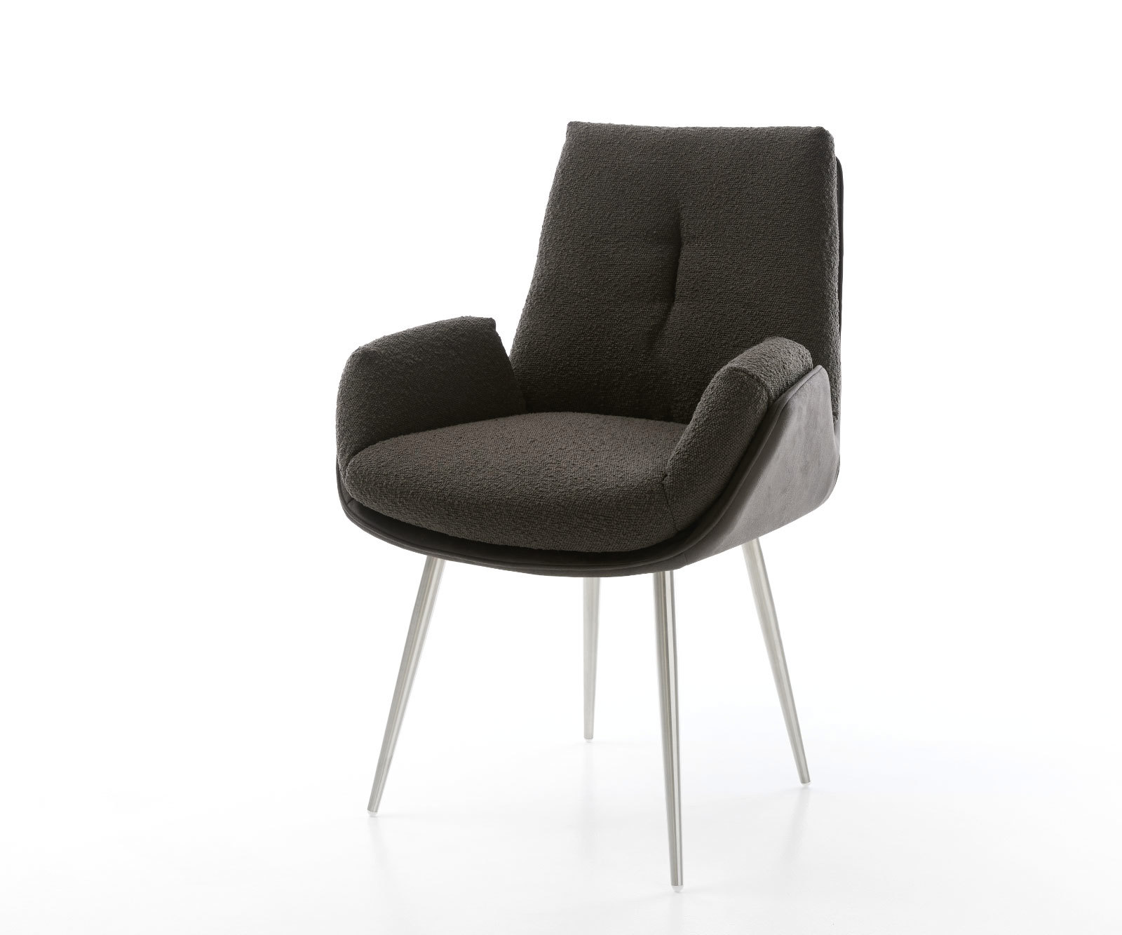 Étkezőszék Clea-Flex vegyes anyagok fekete 4 láb kúpos rozsdamentes acélból