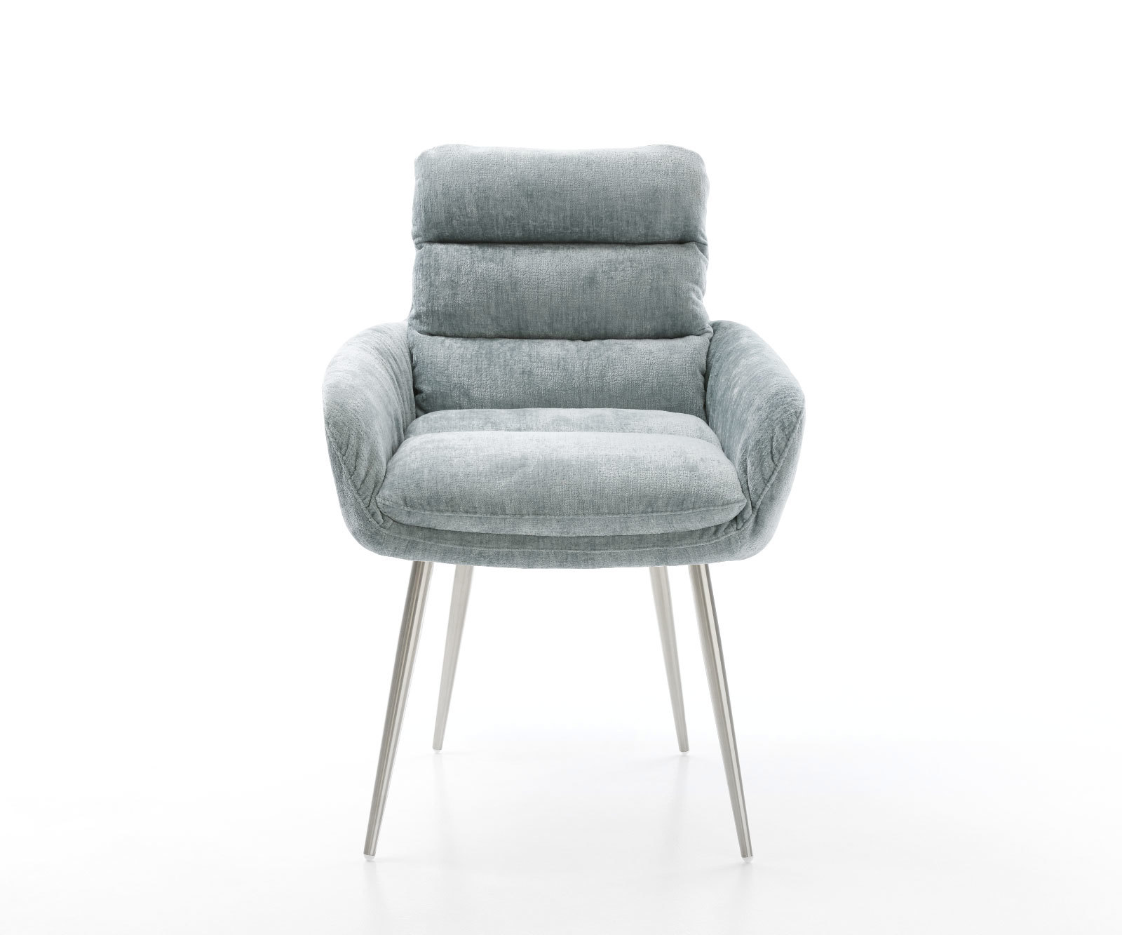 Étkezőszék Abelia-Flex karfás mikroszálas pasztellkék 4 lábas kúpos rozsdamentes acél - Image 2