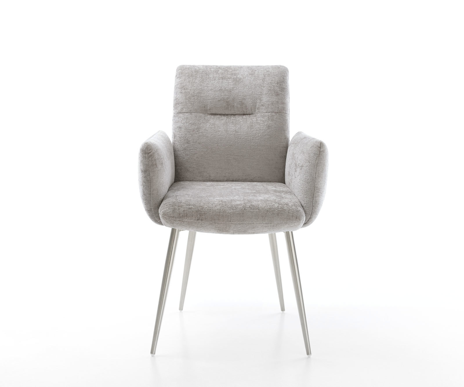 Étkezőszék Jova-Flex karfás mikroszálas ezüstszürke 4 lábas kúpos rozsdamentes acél zsákrugós - Image 2