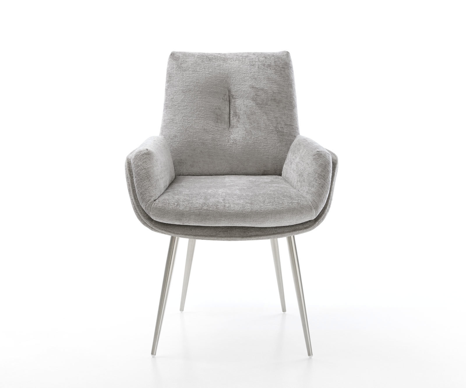 Étkezőszék Clea-Flex plüss kordbársony ezüstszürke 4 láb kúpos rozsdamentes acél - Image 2