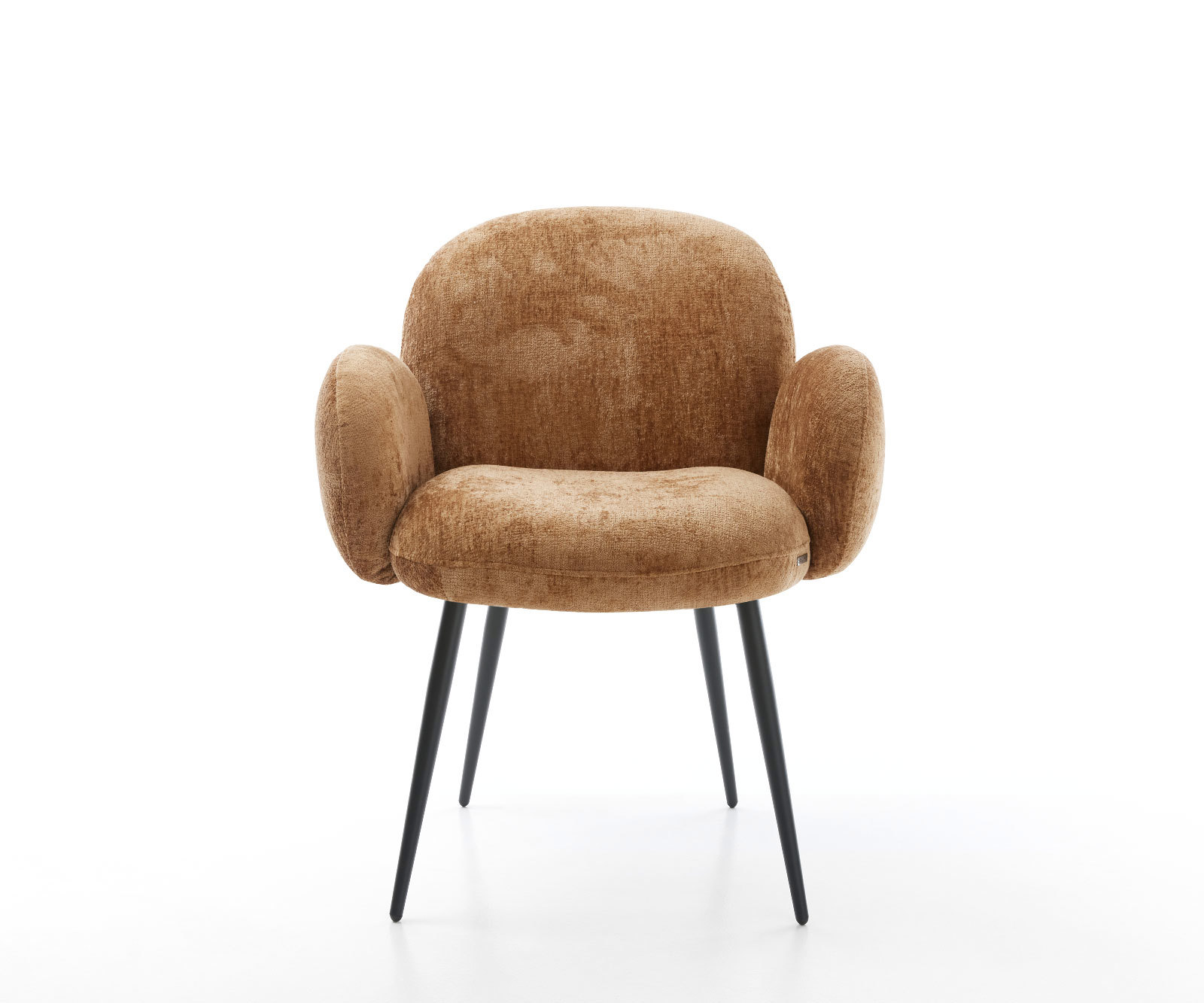 Étkezőszék Nube-Flex karfás chenille rozsdás 4 lábú kúpos fekete zsákrugós - Image 2