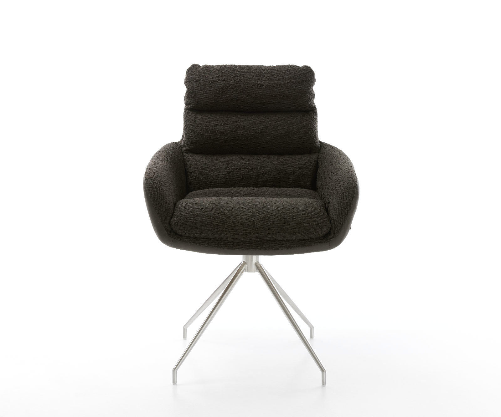 Étkezőszék Abelia-Flex karfás vegyes anyagok fekete kúpos rozsdamentes acél kereszt láb 180° forgatható - Image 2