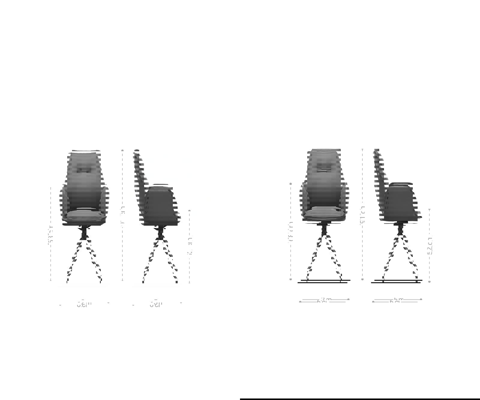 Étkezőszék Zoa-Flex mikroszálas pasztellkék kereszt láb kúpos rozsdamentes acél 180° forgatható zsákrugós - Image 6
