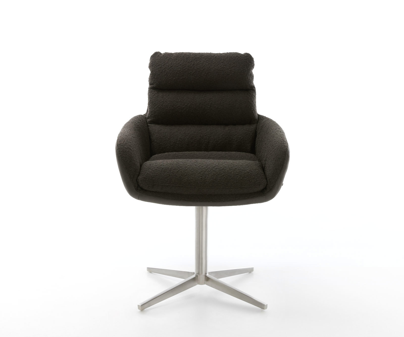 Étkezőszék Abelia-Flex karfás vegyes anyag fekete rozsdamentes acél kereszt láb 360° forgatható - Image 2