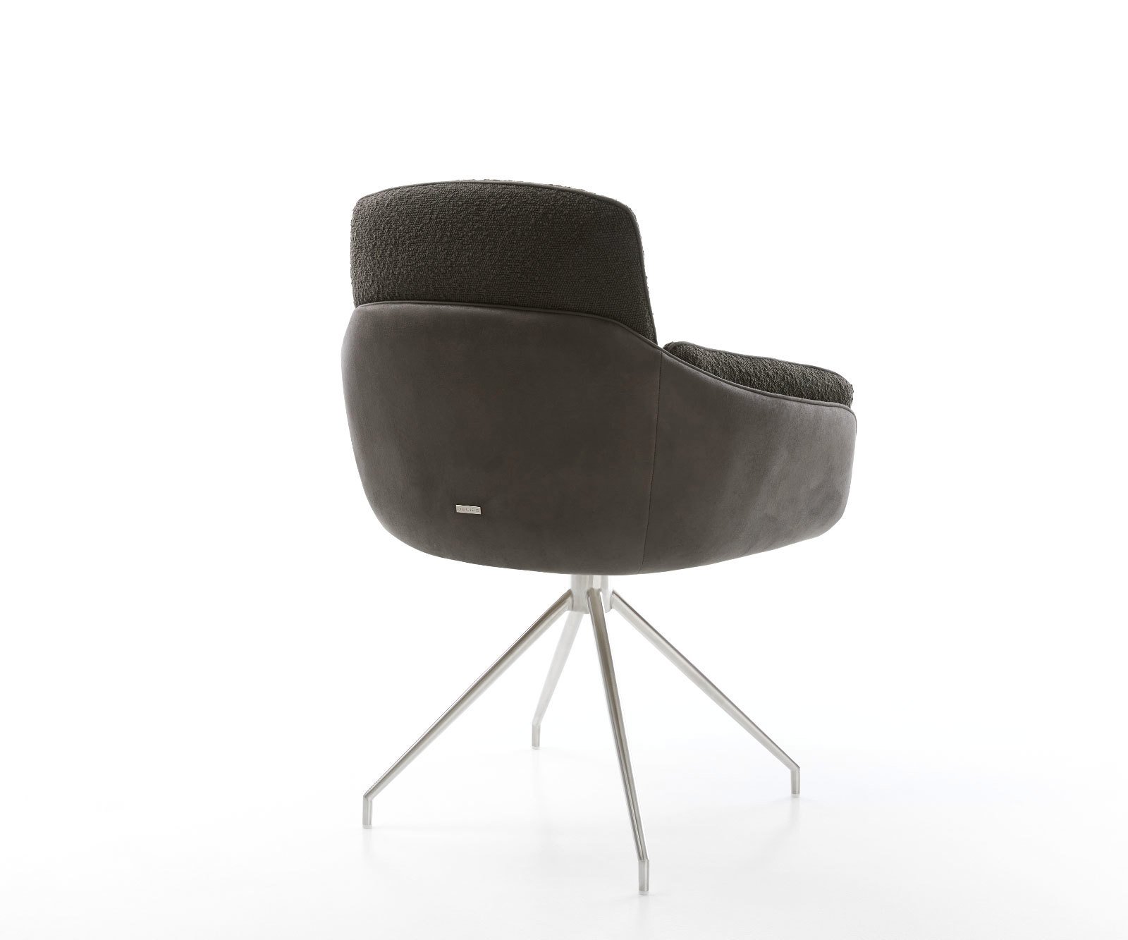 Étkezőszék Luan-Flex karfás vegyes anyag fekete kúpos rozsdamentes acél kereszt láb 180° forgatható - Image 5