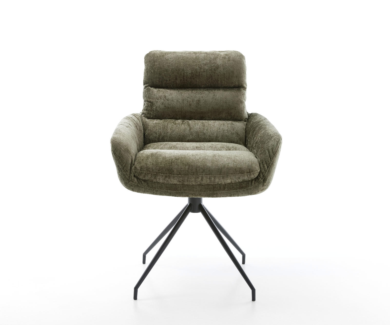 Étkezőszék Abelia-Flex karfás mikroszálas oliva kereszt láb kúpos fekete 180° forgatható - Image 2