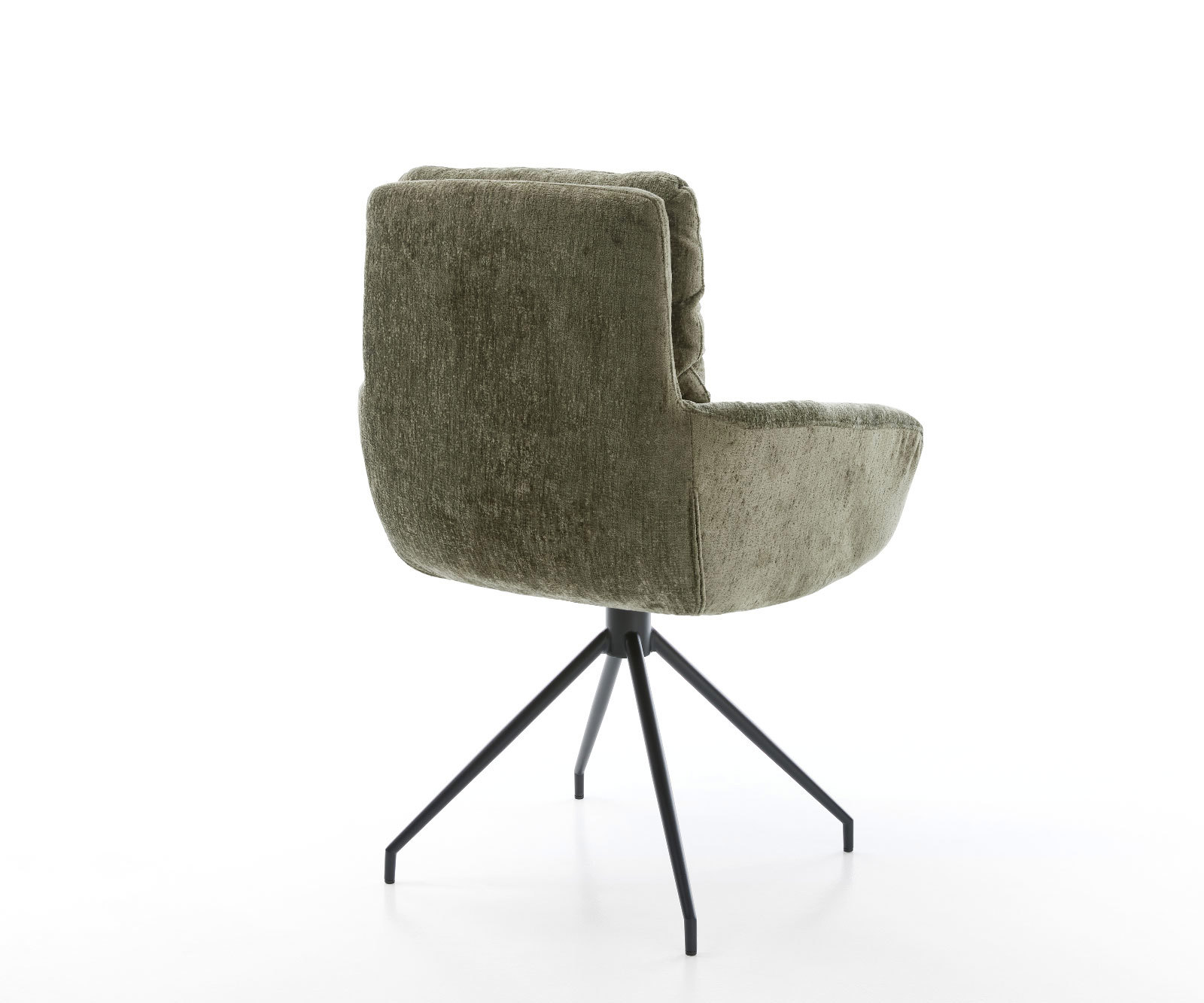 Étkezőszék Abelia-Flex karfás mikroszálas oliva kereszt láb kúpos fekete 180° forgatható - Image 5