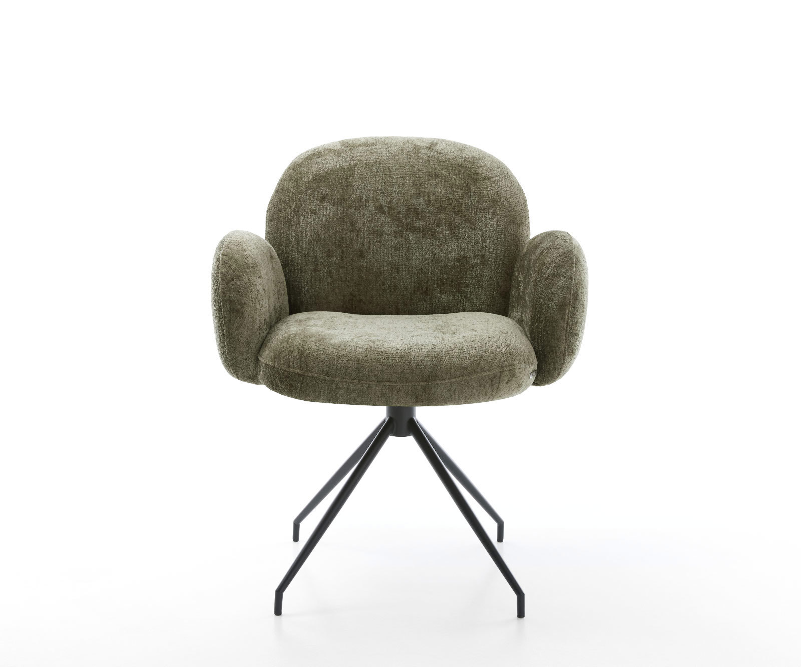 Étkezőszék Nube-Flex karfás mikroszálas oliva kereszt láb kúpos fekete 180° forgatható zsákrugós - Image 2